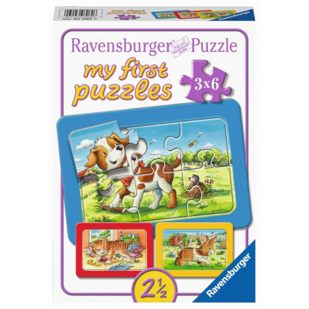 Ravensburger My First Puzzles: 3 Tier-Puzzles à 6 Teile, ab 2½ Jahren.