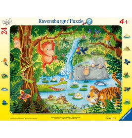 Puzzle Dschungelbewohner 24 Teile Rahmen