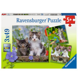 Puzzle Süsse Samtpfötchen 3x49 Teile