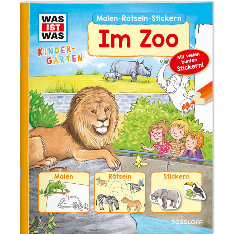 WAS IST WAS Kindergarten Malen, Stickern im Zoo
