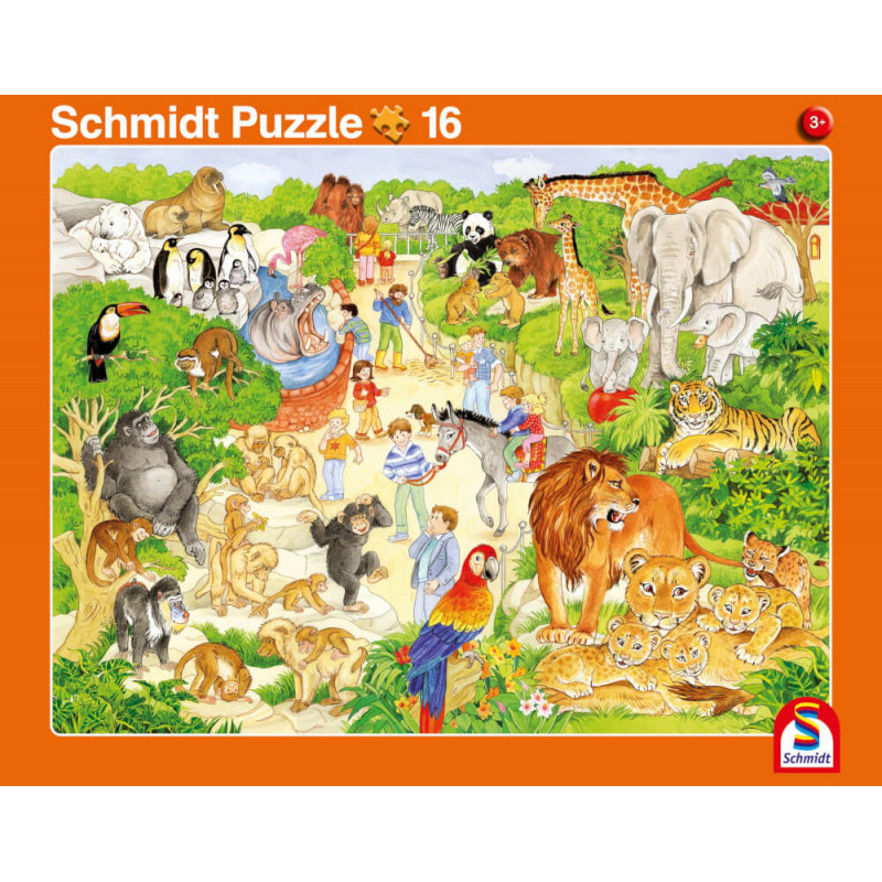 2er Set Rahmenpuzzles Wir gehen in den Zoo! 16 Teile/Ferien auf dem Bauernhof 24