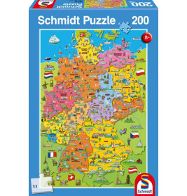 Schmidt Spiele Puzzle Deutschlandkarte mit Bildern 200 Teile