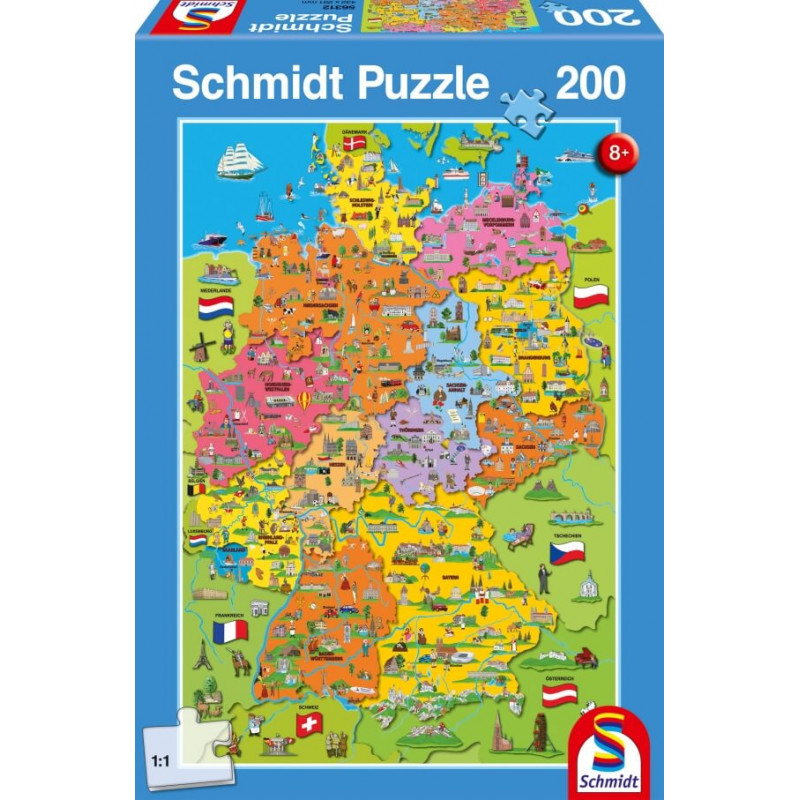 Schmidt Spiele Puzzle Deutschlandkarte mit Bildern 200 Teile