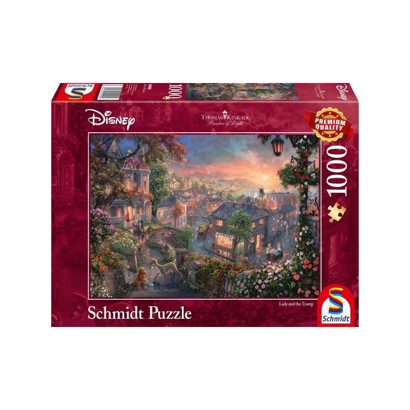 Schmidt Spiele Puzzle Thomas Kinkade Disney Susi und Strolch, 1000 Teile