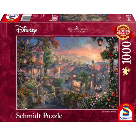 Schmidt Spiele Puzzle Thomas Kinkade Disney Susi und Strolch, 1000 Teile