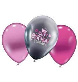 6 Ballons "Happy Birthday Princess
