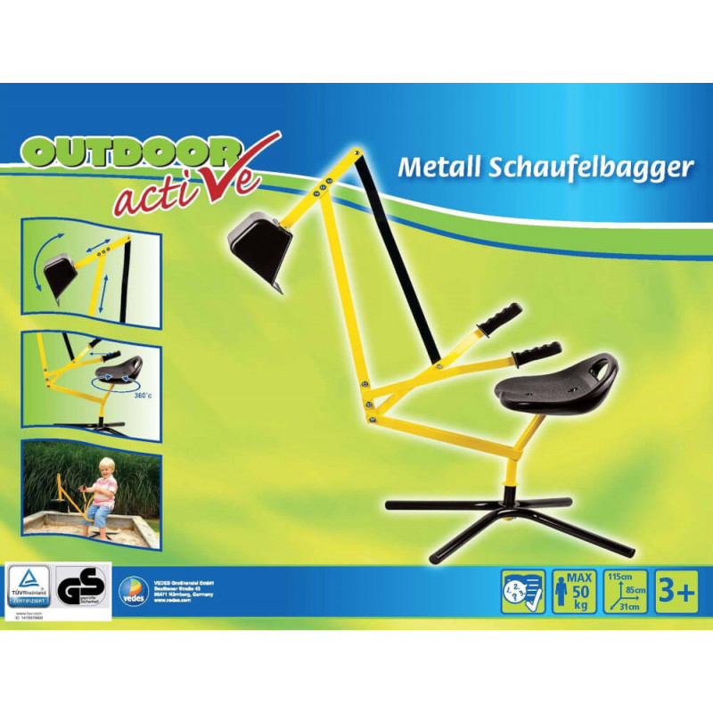 Outdoor active Metall Schaufelbagger, gelb und schwarz