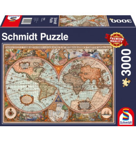 Schmidt Spiele Puzzle Antike Weltkarte, 3000 Teile