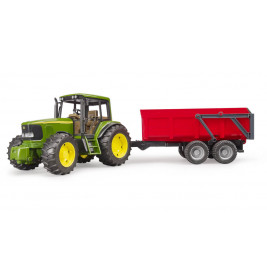 Bruder 02057 John Deere 6920 mit Wannenkippanhänger (rot)