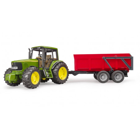 Bruder 02057 John Deere 6920 mit Wannenkippanhänger (rot)