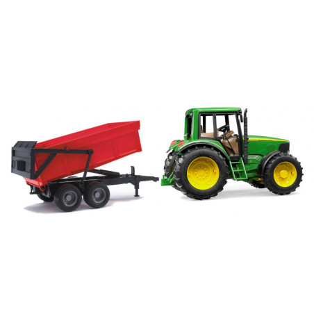 Bruder 02057 John Deere 6920 mit Wannenkippanhänger (rot)
