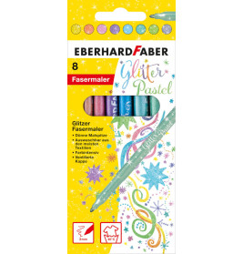 Glitter Fasermaler Pastell 8er Etui