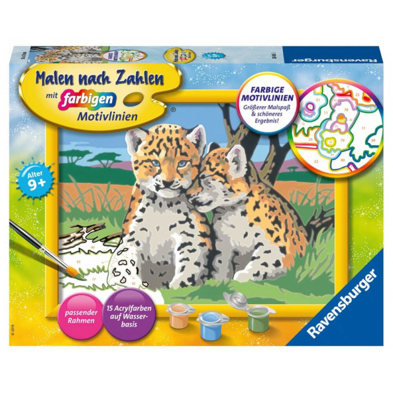 Ravensburger 284863 Malen nach Zahlen Kleine Leoparden