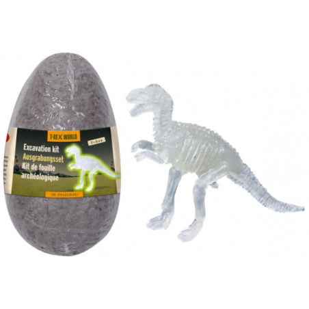 Ausgrabungsset Figuren im Ei (nachtleuchtend) T-Rex W.,sortiert