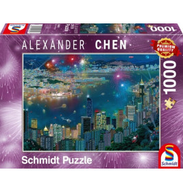 Schmidt Spiele Puzzle: Feuerwerk über Hongkong 1000 Teile