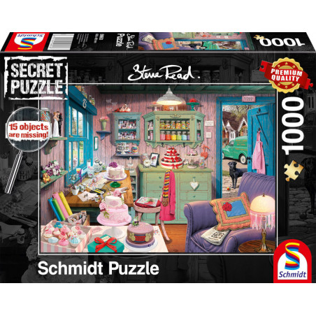 Schmidt Puzzle, 1000 Teile: Gemütliche Bäckerei mit Kuchen, Gebäck und nostalgischer Einrichtung auf der Box abgebildet. Schmidt Puzzle, 1000 Teile: Gemütliche Bäckerei mit Kuchen, Gebäck und nostalgischer Einrichtung auf der Box abgebildet.