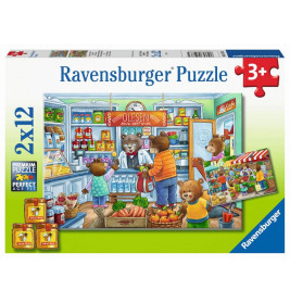 Ravensburger 05076 Puzzle Komm wir gehen einkaufen 2x12 Teile