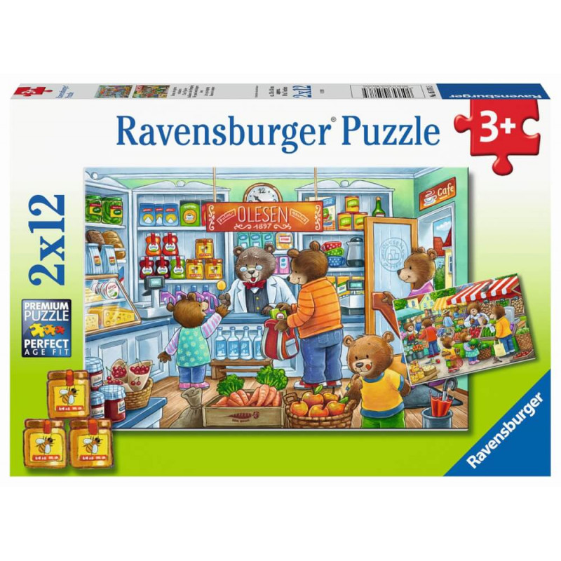 Ravensburger 05076 Puzzle Komm wir gehen einkaufen 2x12 Teile