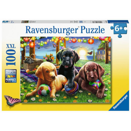 Ravensburger 12886 Puzzle Hunde Picknick 100 Teile XXL Ravensburger 12886 Puzzle Hunde Picknick 100 Teile XXL