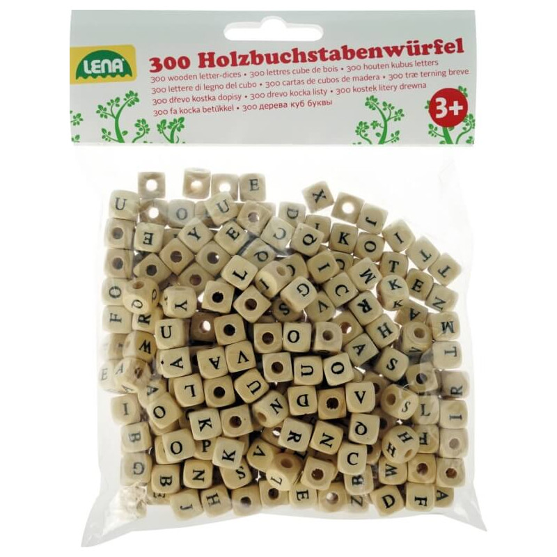 LENA® Holz Buchstabenwürfelperlen 300-teilig