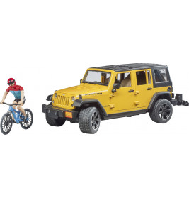 Bruder 2543 Jeep Wrangler Rubicon Unlimited mit 1 Mountainbike und Radfahrer