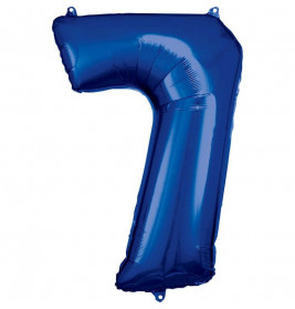 Grosse Zahl 7 Blau Folienballon incl.Helium