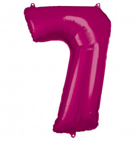 Grosse Zahl 7 Pink Folienballon incl.Helium