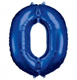 Grosse Zahl 0 Blau Folienballon incl.Helium