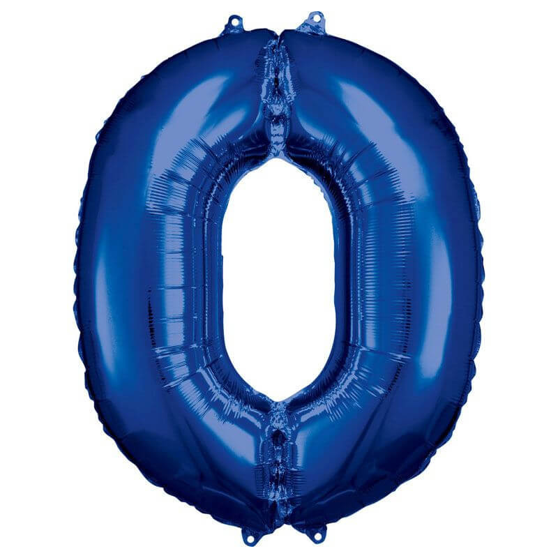 Grosse Zahl 0 Blau Folienballon incl.Helium