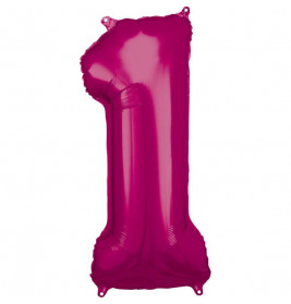 Grosse Zahl 1 Pink Folienballon incl.Helium