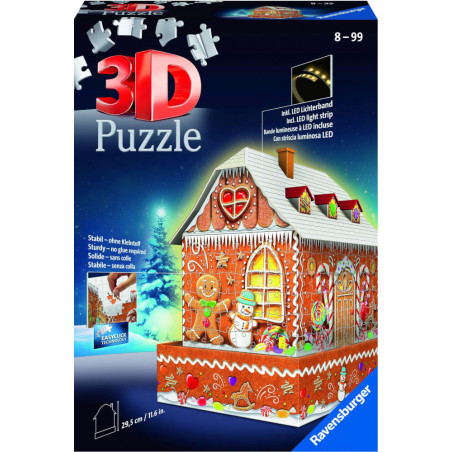 Ravensburger 11237 3D Puzzle Lebkuchenhaus bei Nacht 216 Teile