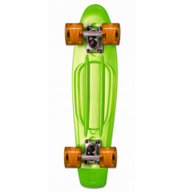 Skateboard fun, grün - transparent orange