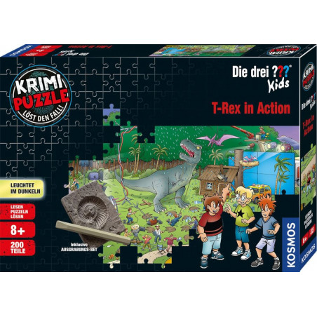 Kosmos Krimipuzzle Die drei ??? Kids 200 Teile / T-Rex in Action