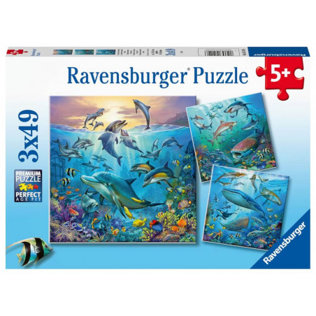Ravensburger 05149 Puzzle Tierwelt des Ozeans 3x49 Teile