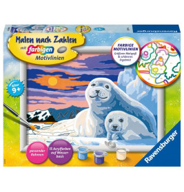 Ravensburger 28779 Malen nach Zahlen Niedliche Robben