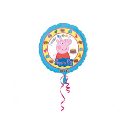 Folion-Ballon Standard Peppa Pig,Happy Birthday, incl, Helium
