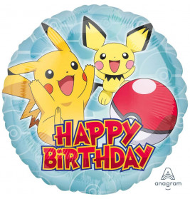 Fol.-Bal. Standard Pokemon Happy Birthday, incl. Helium