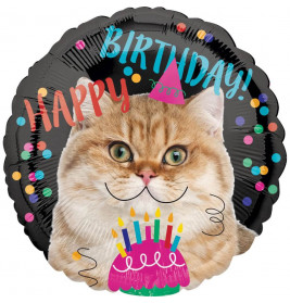 Fol.-Bal. Standard Happy Birthday, Katze, incl. Helium