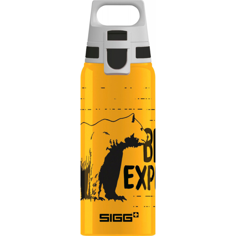 SIGG BRAVE BAER 0.6 L Trinkflasche ALU mit WMB ONE TOP, BPA frei, Auslaufsicher, Co tauglich