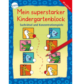 Mein superstarker Kindergarten-Block Suchrätsel u. Konzentrationsspiele