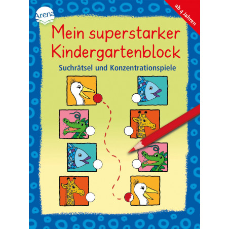 Mein superstarker Kindergarten-Block Suchrätsel u. Konzentrationsspiele