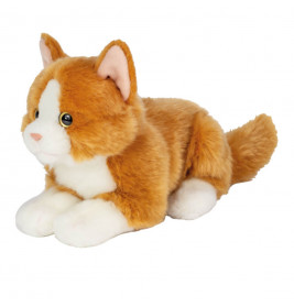 Teddy Hermann Katze liegend, rot, 20 cm
