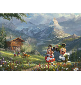 Schmidt Spiele 59938 Puzzle Disney, Mickey & Minnie in den Alpen 1000 Teile