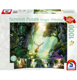 Schmidt Spiele 59910 Puzzle Georgia Fellenberg  Rehe im Wald 1000 Teile