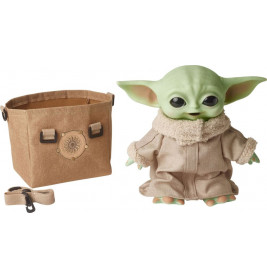 Mattel HBX33 Disney Star Wars Mandalorian The Child Baby Yoda Funktionsplüsch & Tasche Geschenkset