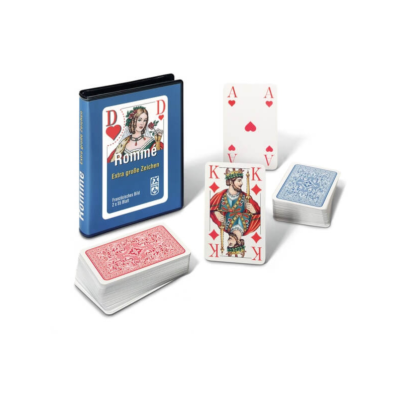 Ravensburger 27074 Rommé, Canasta, Bridge, mit großen Eckzeichen