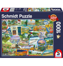 Schmidt Spiele 58984 Puzzle Reise-Sticker 1000 Teile
