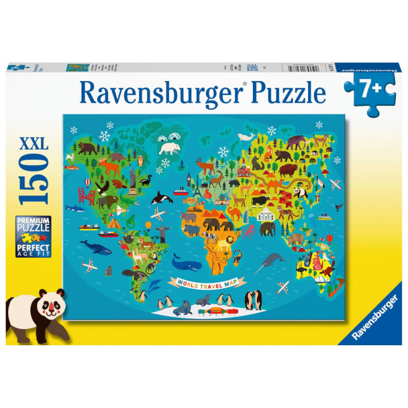 Ravensburger 13287 Puzzle Tierische Weltkarte 150 Teile