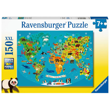 Ravensburger 13287 Puzzle Tierische Weltkarte 150 Teile