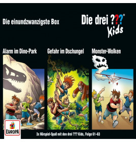 Die drei Die drei ?? Kids Cover: Dino-Park-Verfolgung, Dschungelgefahr und Kinder fliehen vor Wolkenmonstern.